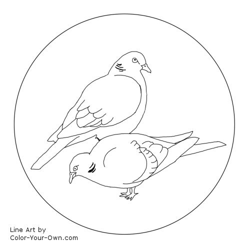 12 Days of Christmas - Two Turtledoves Line Art