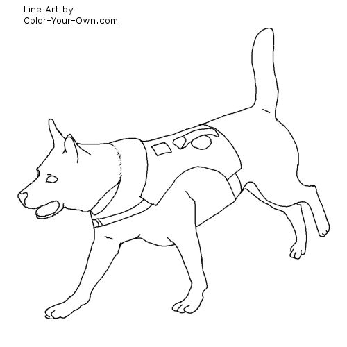 Search and Rescue Dog Line Art