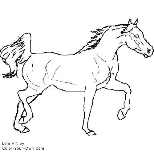 trotting Arabian horse coloring page