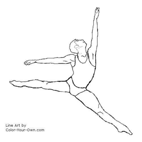 Male Ballet Dancer Line Art