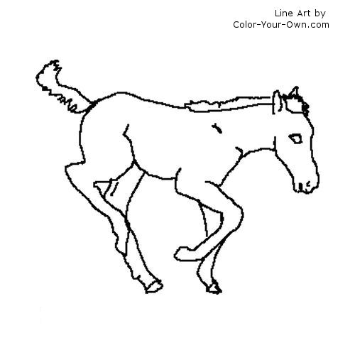 dancing foal line art