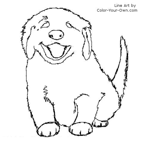 fuzzy puppy line art
