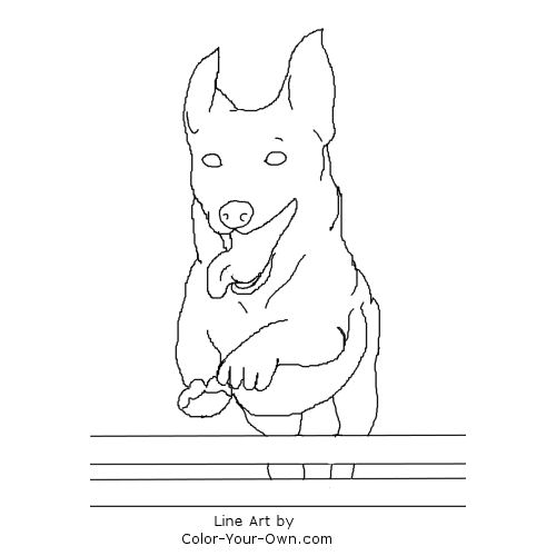 Jack Russell Terrier in Agility Line Art