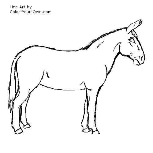 mule line art