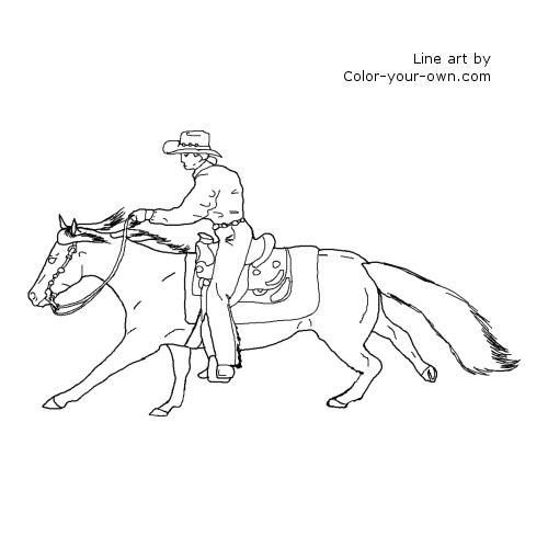 Western Performance horse line art