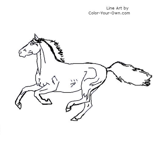 galloping Arabian horse line art