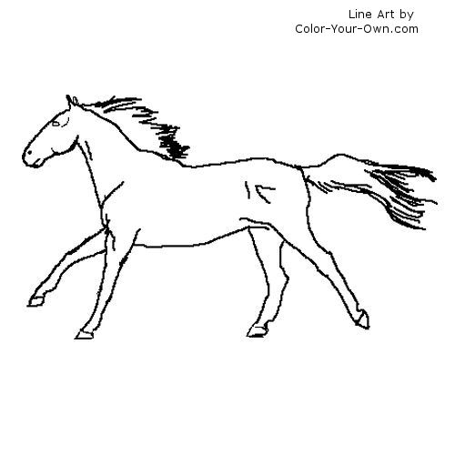 running horse line art