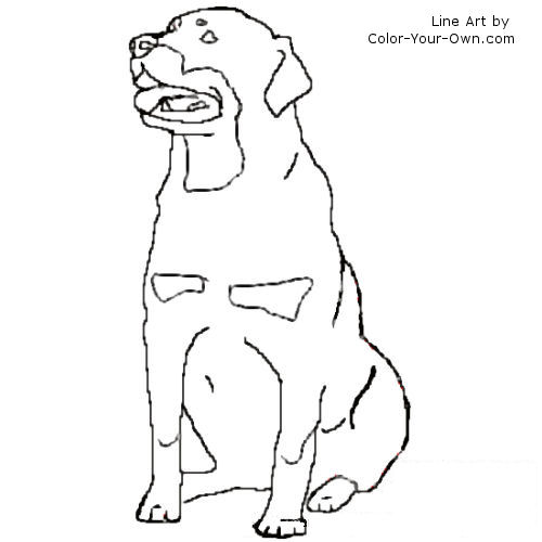 sitting Rottweiler dog line art