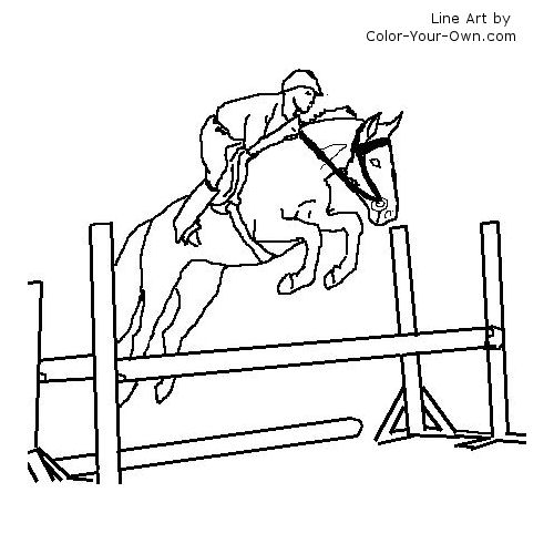 Warmblood Jumper Horse line art