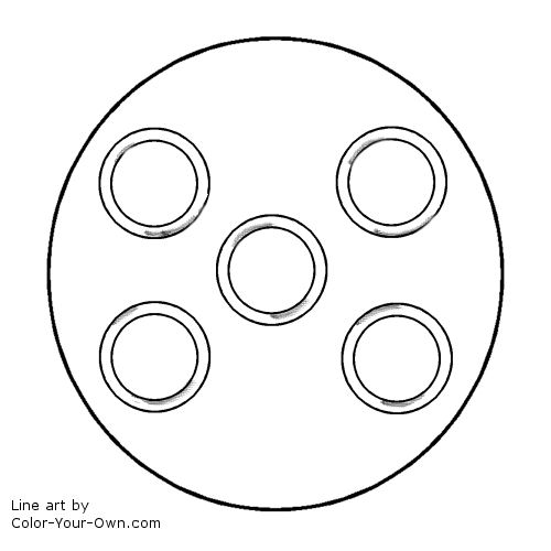 12 Days of Christmas - 5 Golden Rings Line Art