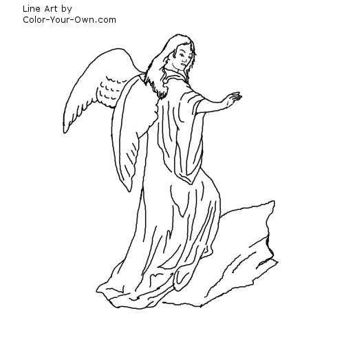 Blessing Angel Line Art