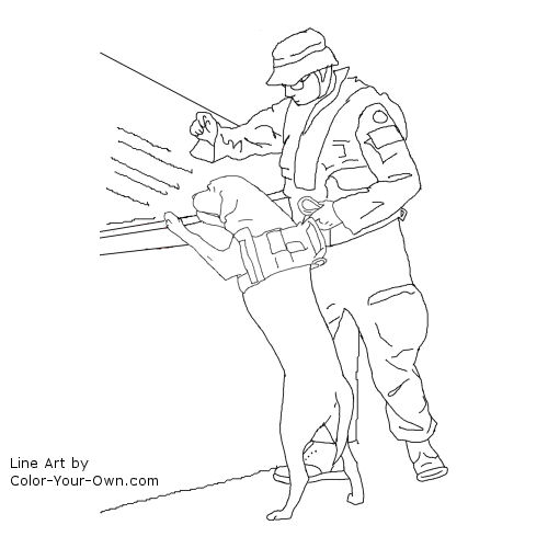 Bomb Detection Dog Line Art