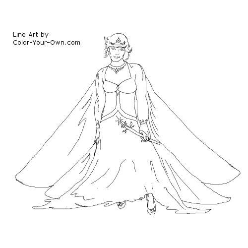 Fairy Princess Line Art