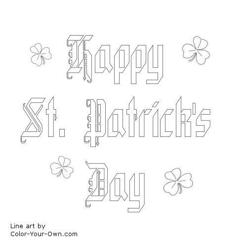 St. Patrick's Day Line Art