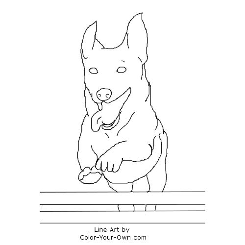 Jack Russell Terrier in Agility Line Art