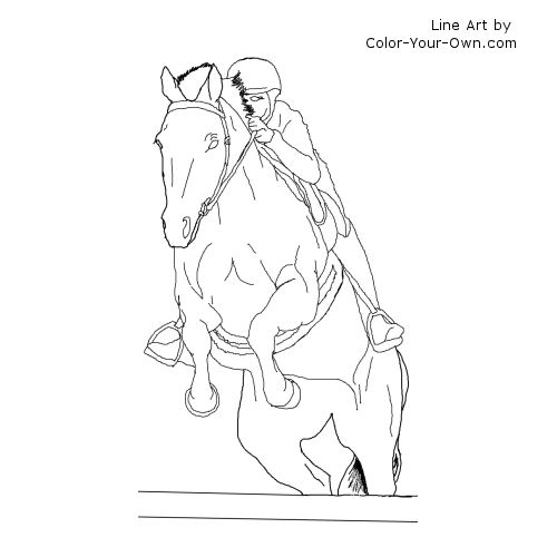 Thoroughbred Jumper line art