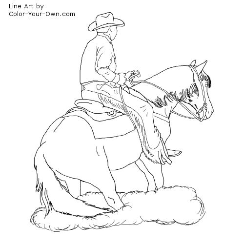 Reining Horse line art